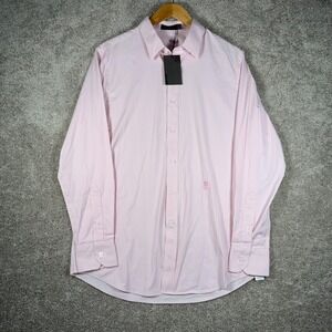 NWT G/FORE Men's Medium Lilac Pink‎ Stripe Skull & Crossbones Button Up Shirt